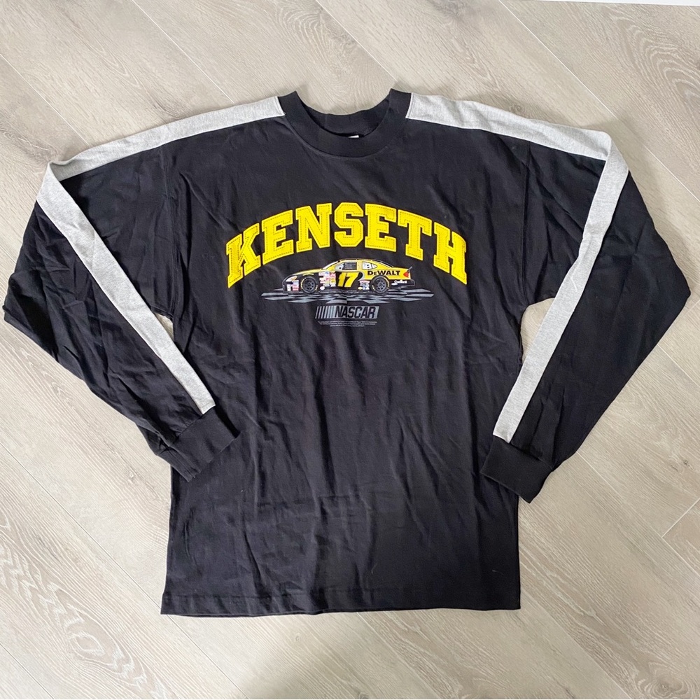 Vintage Matt Kenseth Shirt Mens L Black Nascar Racing Dewalt Team Long Sleeve - Picture 1 of 7